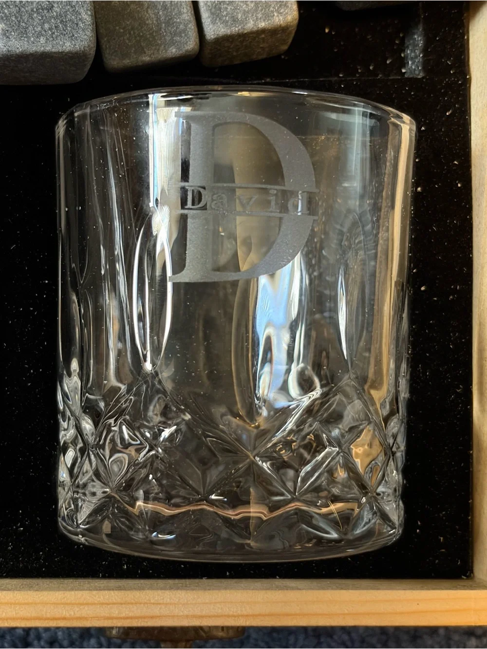 Personalized whiskey glass set - for the name David